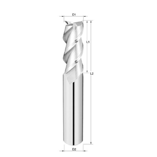 CARBIDE END MILL 3F 1/8? UNCOATED